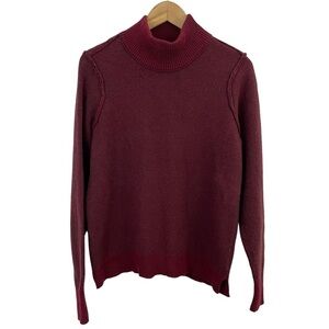 Aventura Turtleneck Sweater Women’s L Red Textured Classic Casual Christmas EUC